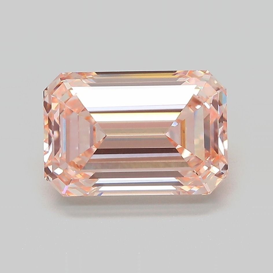 Emerald Fancy Intense Pink Orange Lab-grown Diamond 3.68ct VVS2 loose diamond