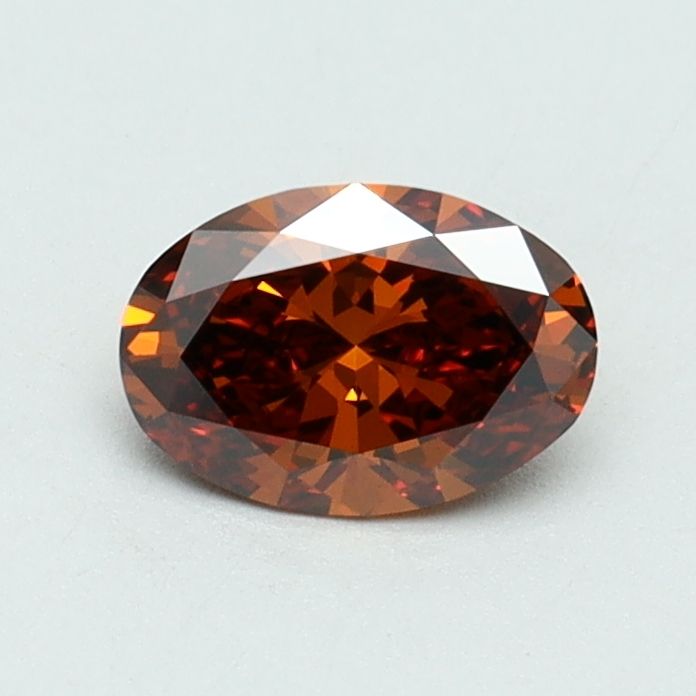 Oval Fancy Intense Brownish Orange Lab-grown Diamond 0.5ct VS1 loose diamond