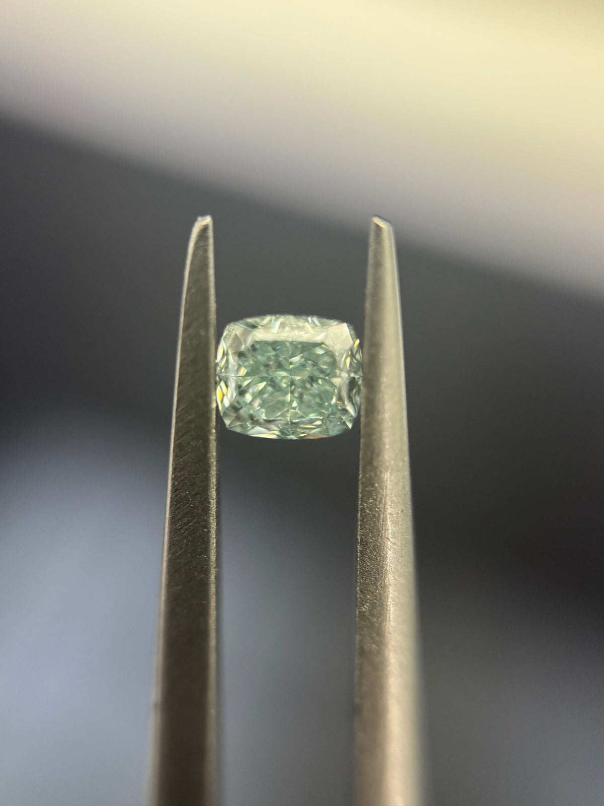 Cushion Fancy Blue Green Natural Diamond 0.41ct VS2 loose diamond