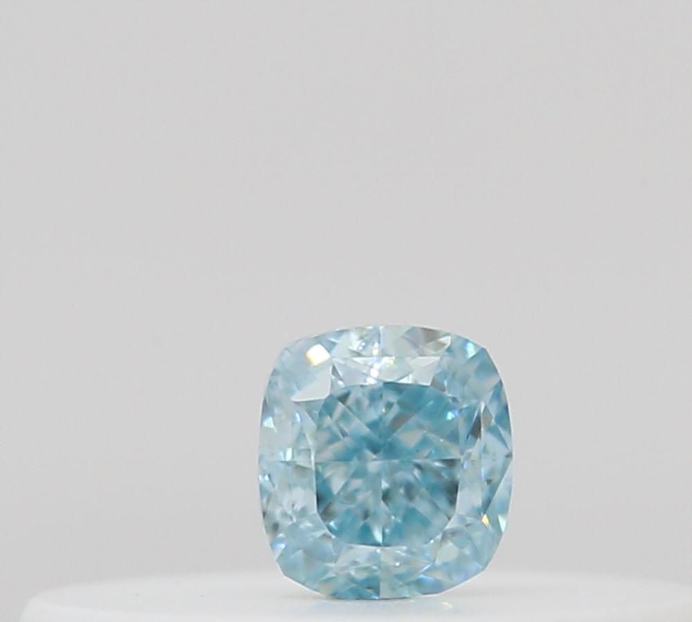 Cushion Fancy Intense Green Blue Natural Diamond 0.08ct loose diamond