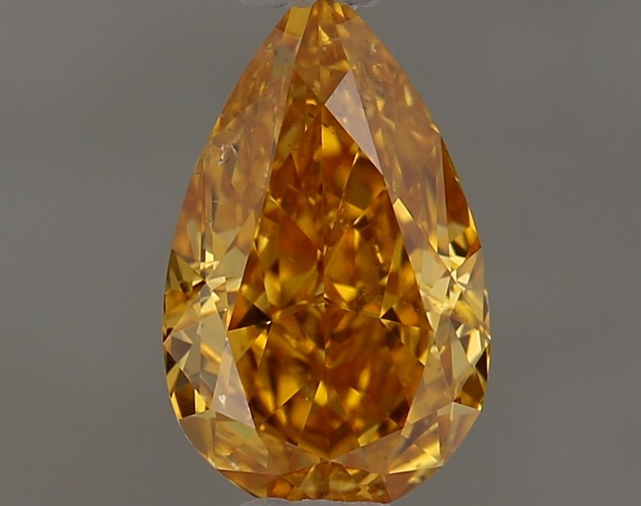Pear Fancy Vivid Yellow Orange Natural Diamond 0.57ct SI2 loose diamond