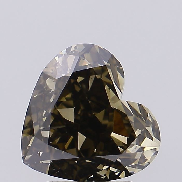 Heart Fancy Yellowish Gray Lab-grown Diamond 3.15ct VS1 loose diamond