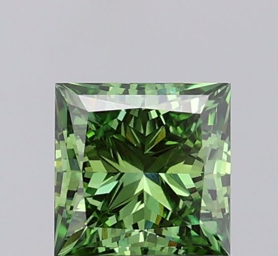 Princess Fancy Vivid Green Lab-grown Diamond 1.06ct VS1 loose diamond
