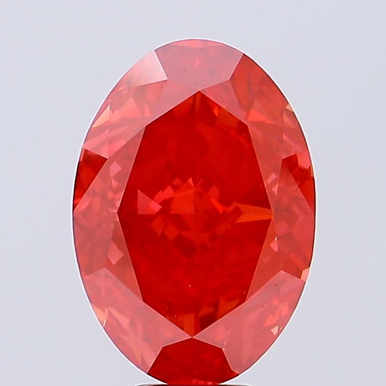 Oval Fancy Vivid Red Lab-grown Diamond 10.4ct VS2 loose diamond