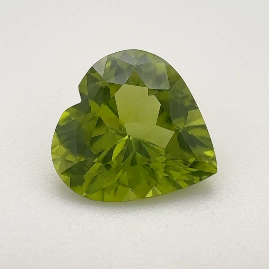 Heart Green Peridot 4.105ct loose gemstone