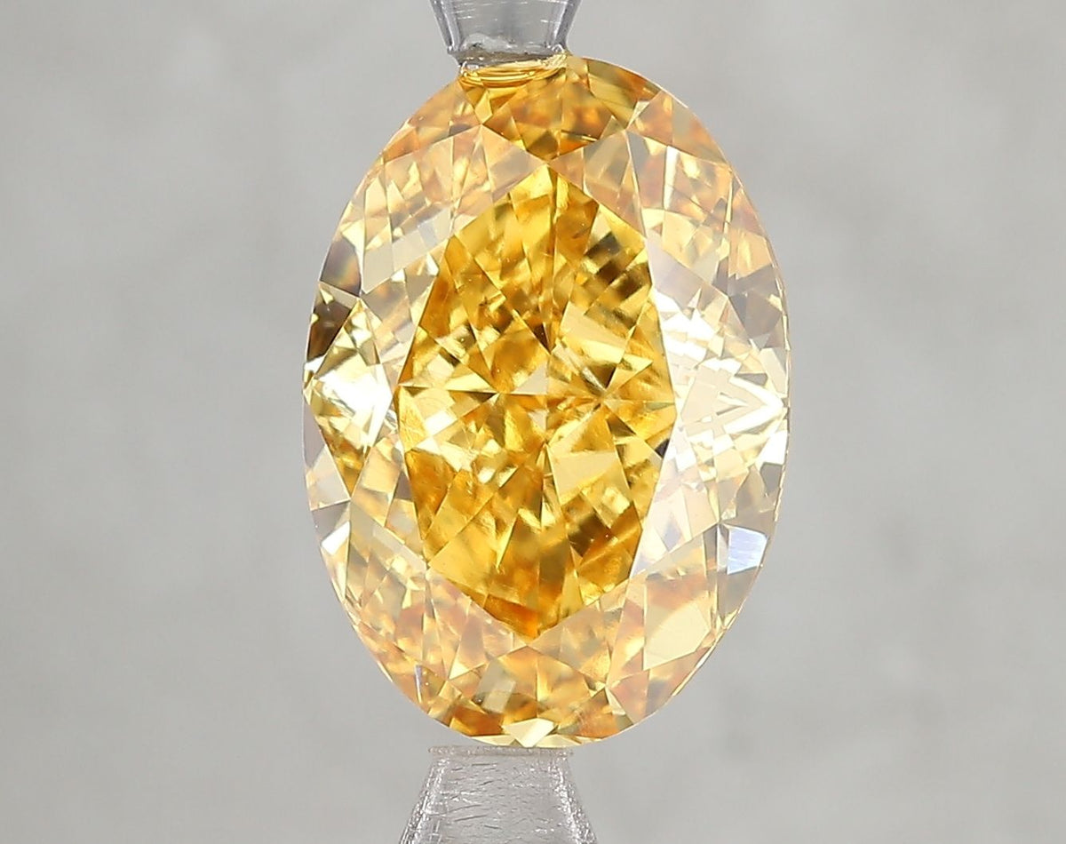 Oval Fancy Vivid Yellow Lab-grown Diamond 5.13ct VS2 loose diamond