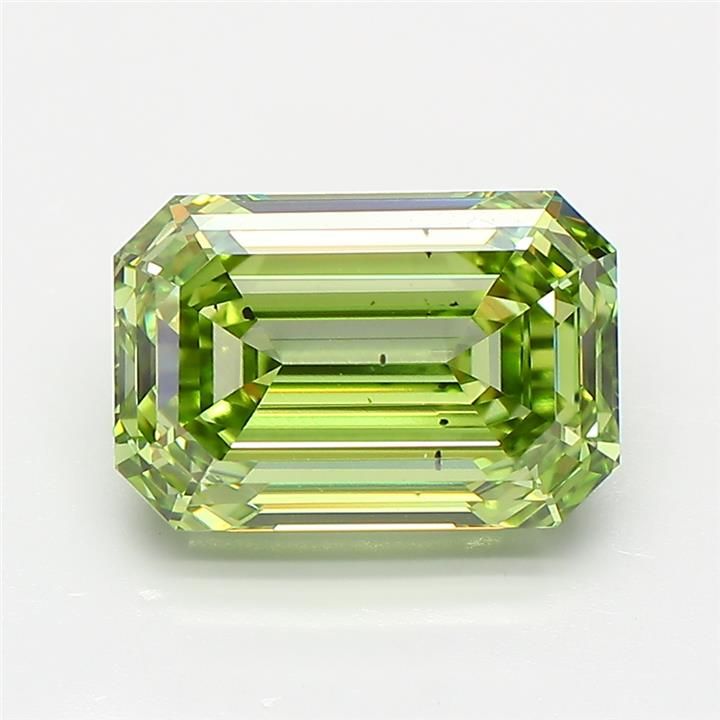 Emerald Fancy Vivid Green Lab-grown Diamond 3.41ct SI1 loose diamond