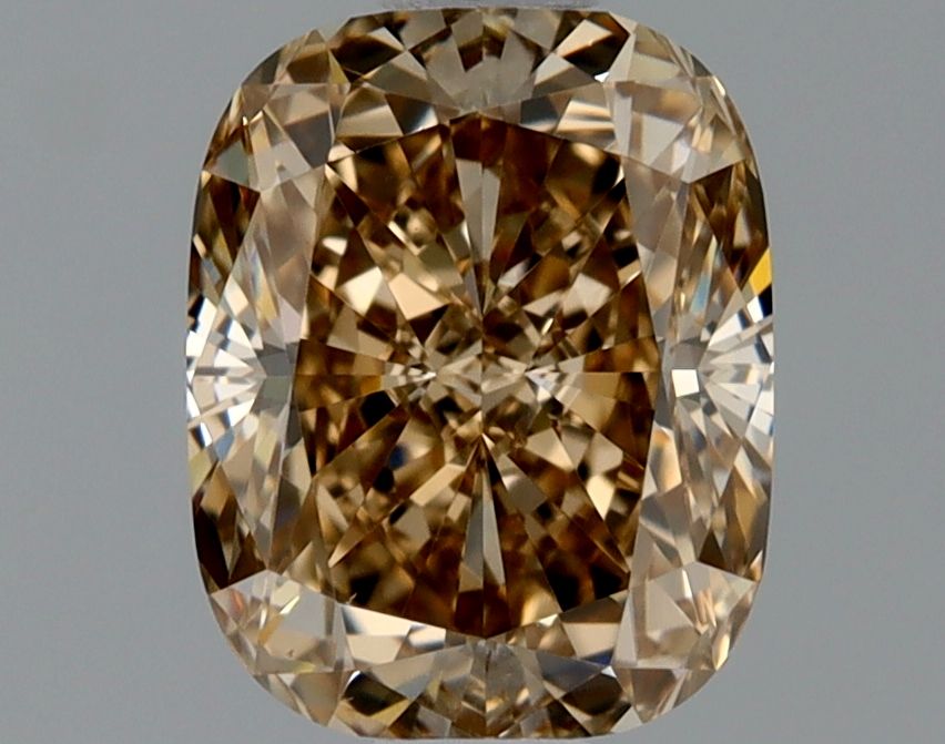 Cushion Fancy Yellow Brown Natural Diamond 1.01ct VS2 loose diamond
