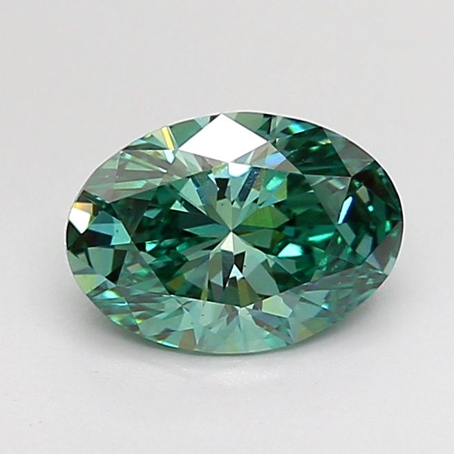Oval Fancy Vivid Green Lab-grown Diamond 1.1ct VS2 loose diamond