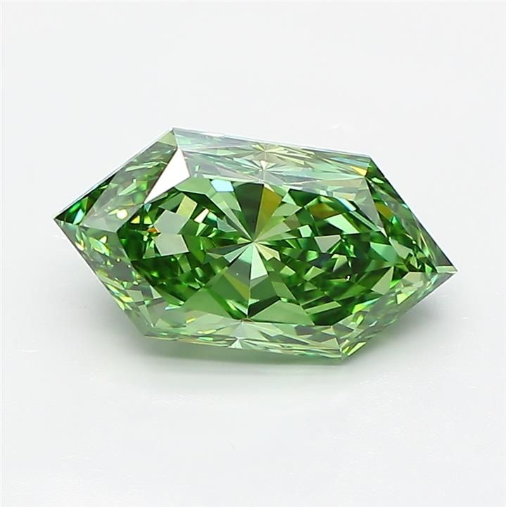 Hexagonal Fancy Vivid Green Lab-grown Diamond 2.61ct VS1 loose diamond
