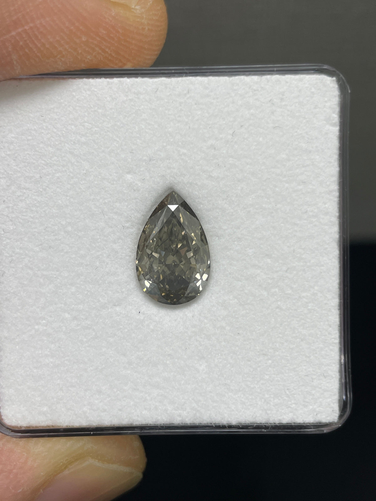 Pear Fancy Dark Greenish Gray Natural Diamond 2.51ct SI2 loose diamond