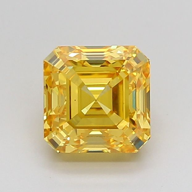 Square Emerald Fancy Vivid Yellow Lab-grown Diamond 1.92ct VS2 loose diamond