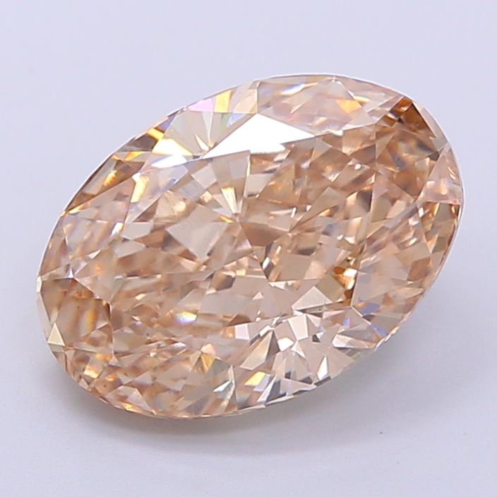 Oval Fancy Light Brown Lab-grown Diamond 3.01ct VS1 loose diamond
