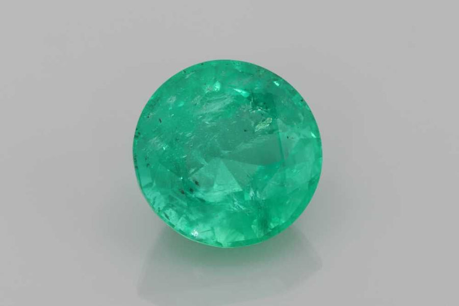 Round Green Emerald 3.38ct loose gemstone