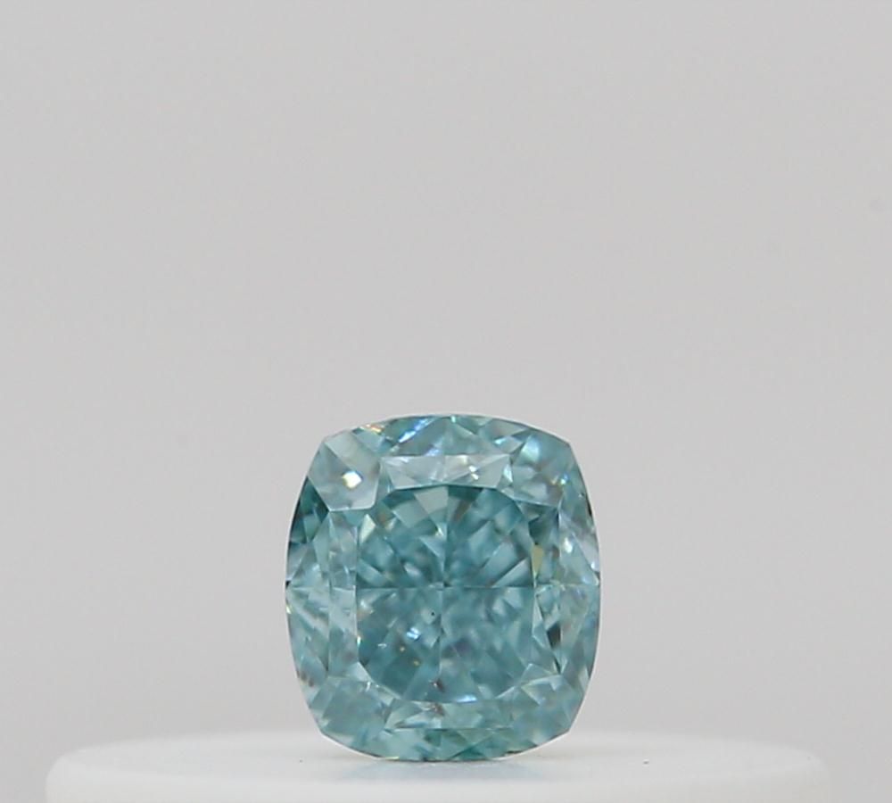Cushion Fancy Vivid Blue Green Natural Diamond 0.11ct loose diamond