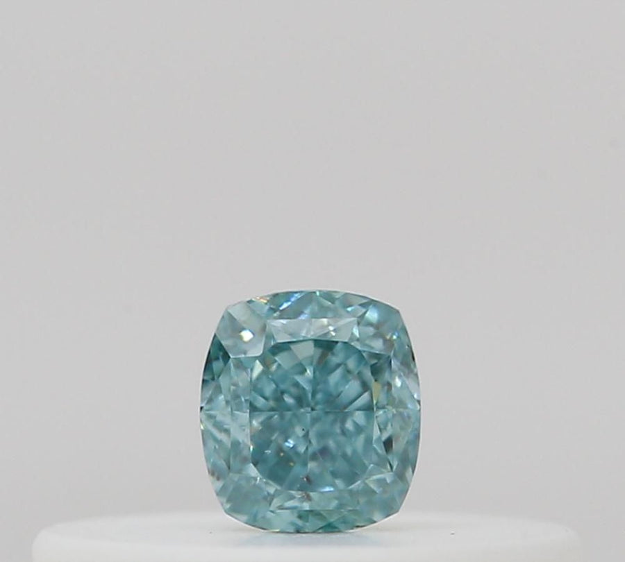 Cushion Fancy Vivid Blue Green Natural Diamond 0.11ct loose diamond