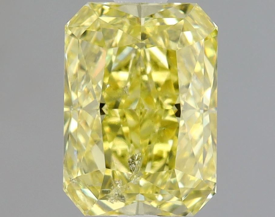 Radiant Fancy Intense Yellow Natural Diamond 1.01ct I1 loose diamond
