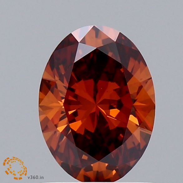 Oval Fancy Deep Orange Lab-grown Diamond 1.05ct VS1 loose diamond