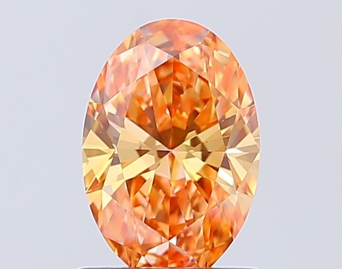 Oval Fancy Vivid Pink Orange Lab-grown Diamond 1.05ct VS1 loose diamond