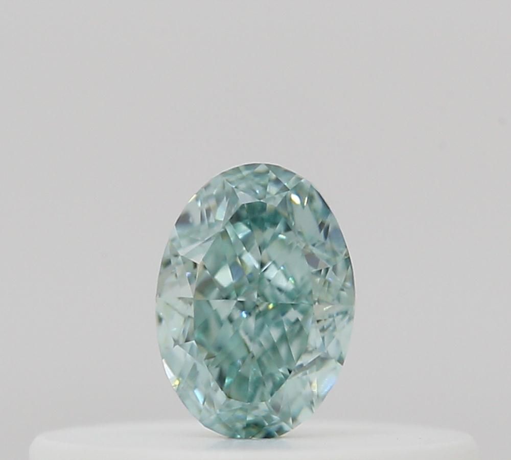 Oval Fancy Intense Blueish Green Natural Diamond 0.13ct loose diamond