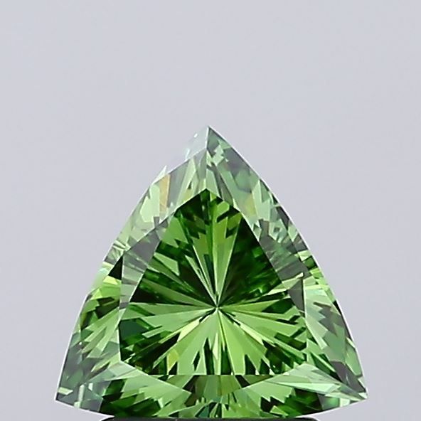 Triangular Fancy Vivid Green Lab-grown Diamond 1.27ct VS1 loose diamond