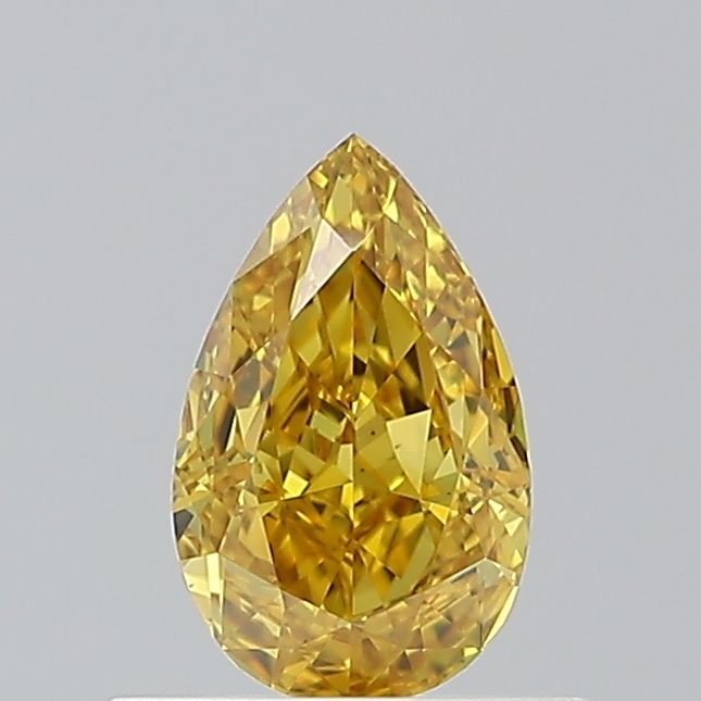 Pear Fancy Deep Orangey Yellow Natural Diamond 0.62ct VVS2 loose diamond