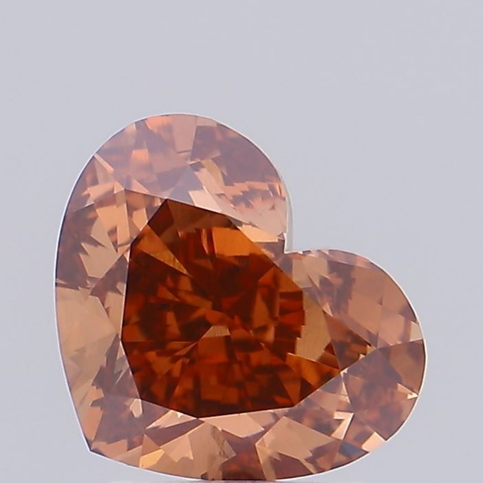 Heart Fancy Orangey Brown Lab-grown Diamond 2.57ct VS1 loose diamond
