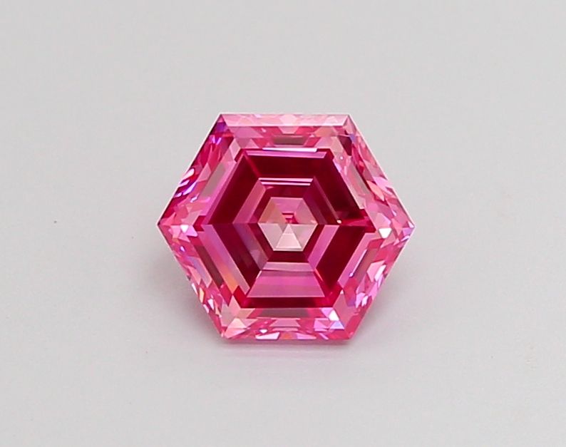 Hexagonal Fancy Vivid Pink Lab-grown Diamond 1ct VVS2 loose diamond