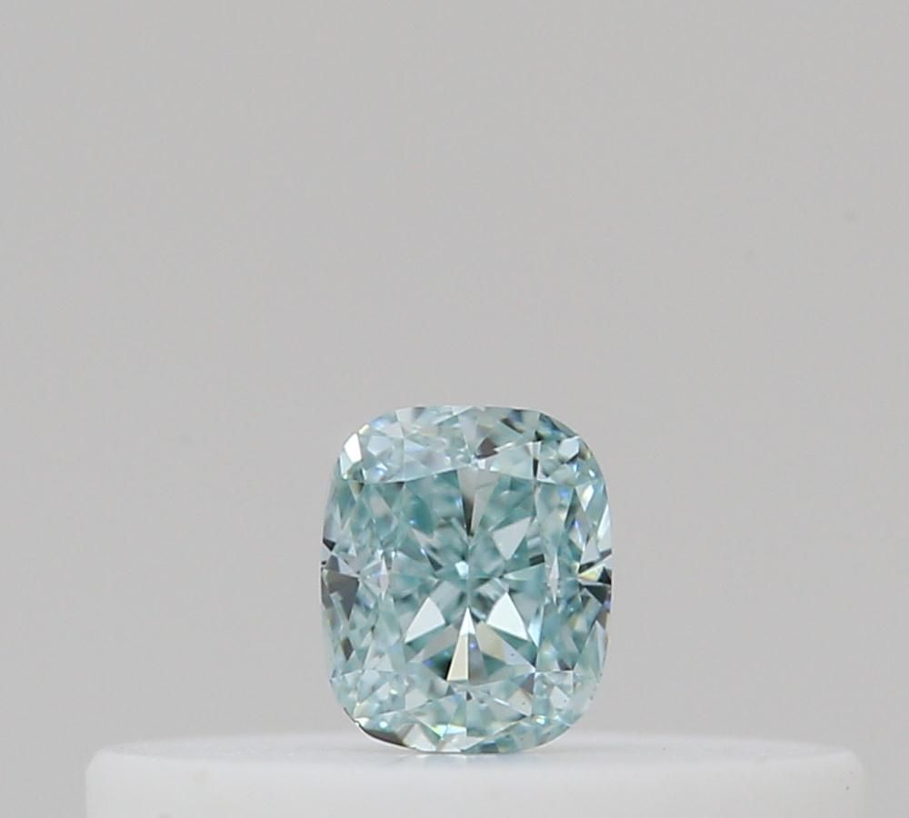 Cushion Fancy Intense Blueish Green Natural Diamond 0.09ct loose diamond