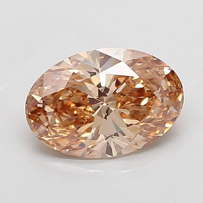 Oval Champagne Lab-grown Diamond 3.31ct VS1 loose diamond