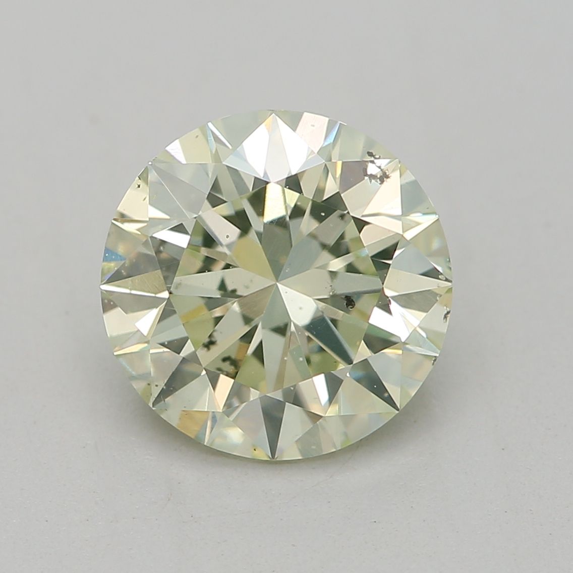 Round Fancy Light Yellow Green Natural Diamond 1.14ct SI2 loose diamond