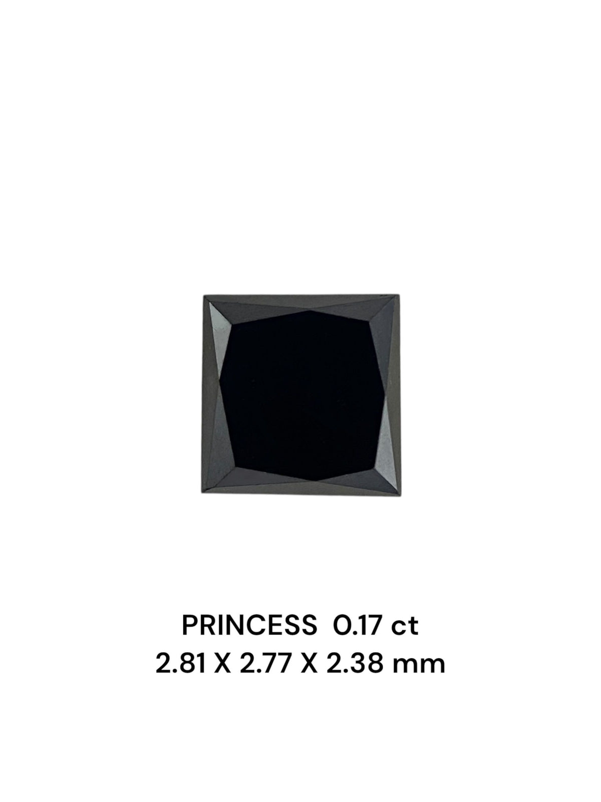 Princess Fancy Black Natural Diamond 0.17ct VVS2 loose diamond