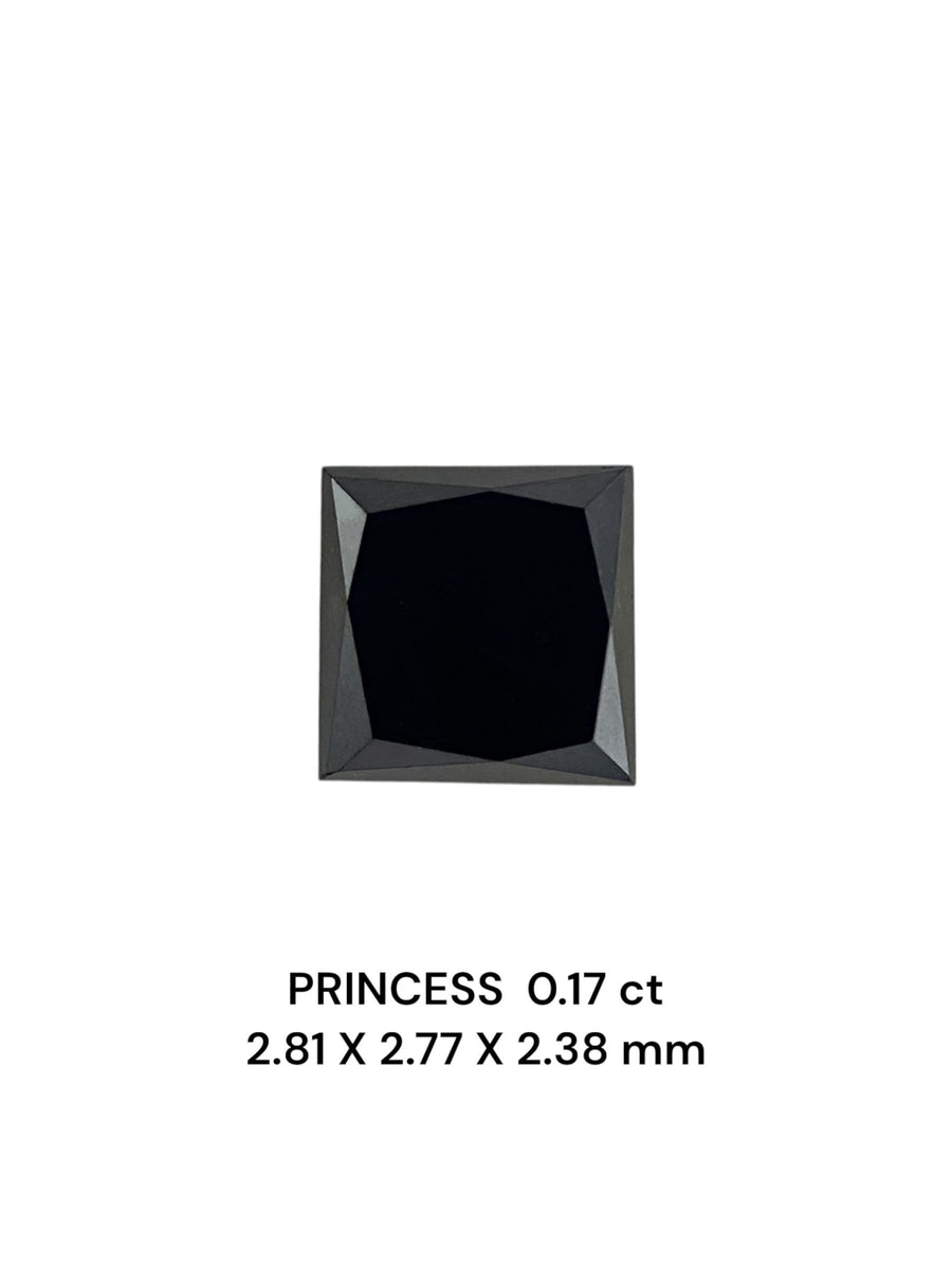 Princess Fancy Black Natural Diamond 0.17ct VVS2 loose diamond