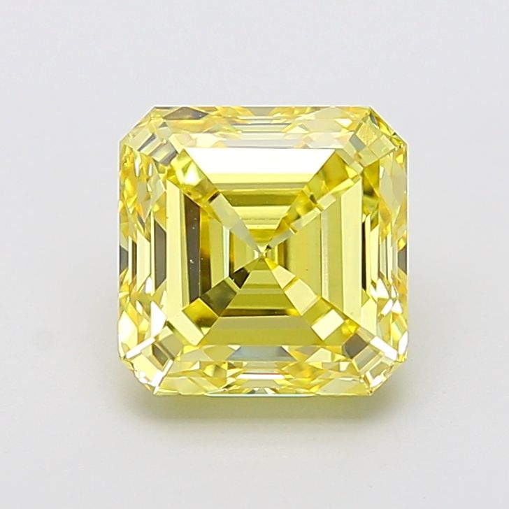 Asscher Fancy Intense Yellow Lab-grown Diamond 4ct VS2 loose diamond