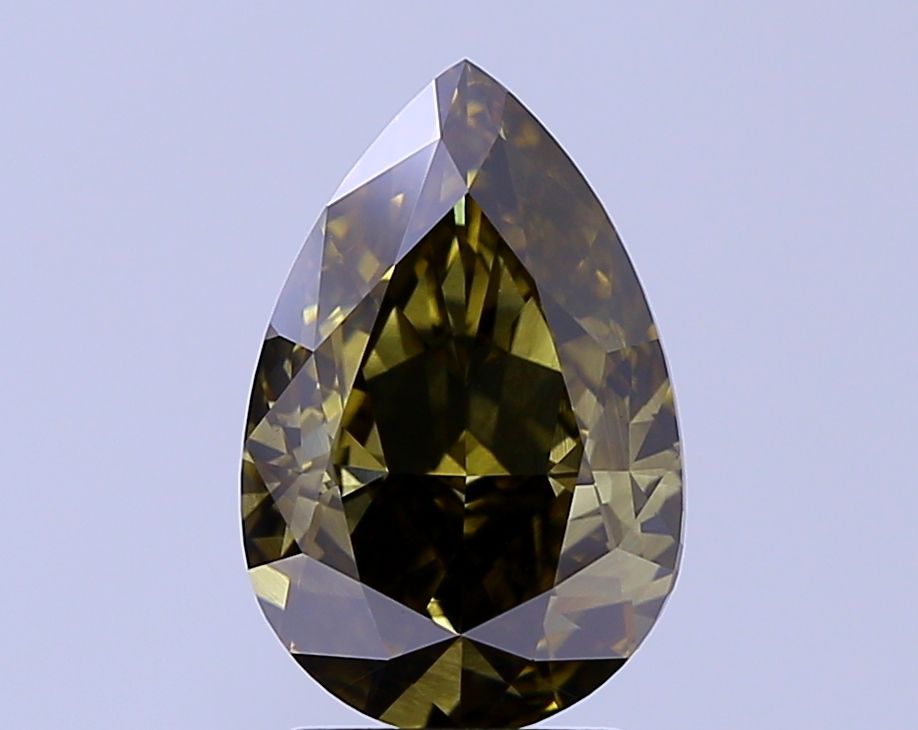 Pear Fancy Yellow Gray Lab-grown Diamond 3.05ct SI1 loose diamond