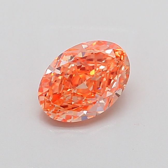 Oval Fancy Vivid Pinkish Orange Lab-grown Diamond 1.74ct VVS2 loose diamond