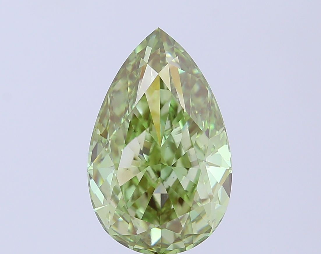 Pear Fancy Vivid Green Lab-grown Diamond 5.06ct VS1 loose diamond