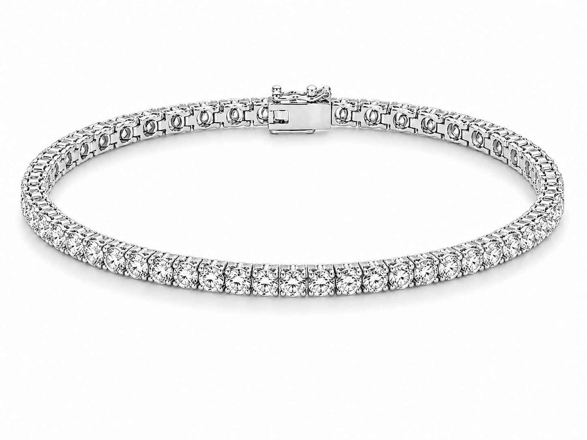 Four-Claw Round Diamond Tennis Bracelet, 5.00ct total