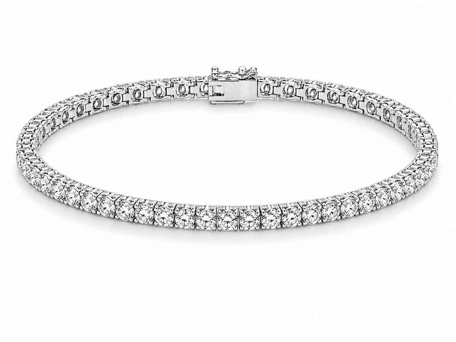 Four-Claw Round Diamond Tennis Bracelet, 6.00ct total