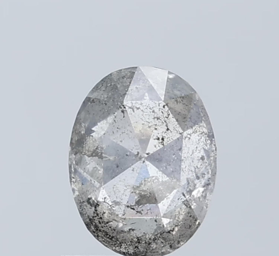 Oval Salt And Pepper Natural Diamond 0.94ct I3 loose diamond