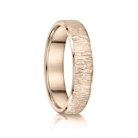 Bark finish on a 9ct Rose Gold band