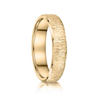 Bark finish on a 9ct Yellow Gold band