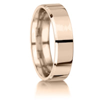 Bevelled Edges finish on a 9ct Rose Gold band