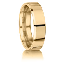 Bevelled Edges finish on a 9ct Yellow Gold band
