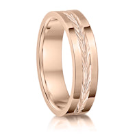 Centre Chevrons finish on a 9ct Rose Gold band