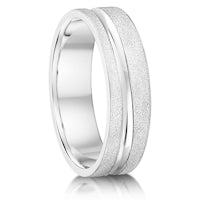 Frosted with Concave Wave finish on a Platinum band