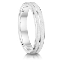 Frosted with Flat Centre Line finish on a Platinum band