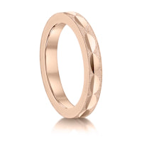 Frosted with Leaves finish on a 9ct Rose Gold band