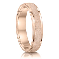 Frosted with Stepped Edges finish on a 9ct Rose Gold band