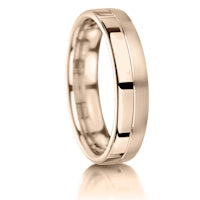 Half Matt, Half Polished finish on a 9ct Rose Gold band
